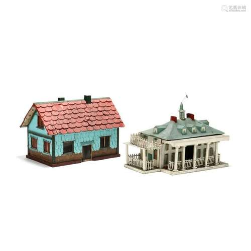 Two Folk Art Miniature Houses