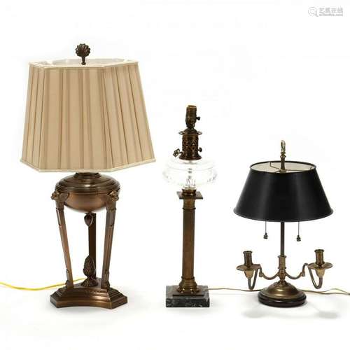 Three Classical Style Table Lamps