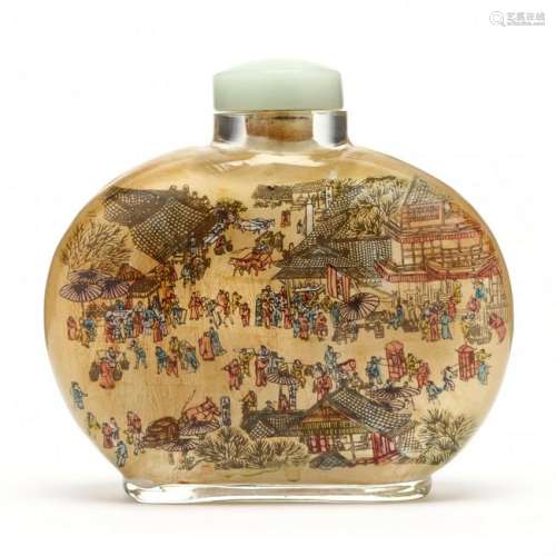 A Chinese Large Inside Painted Table Snuff Bottle