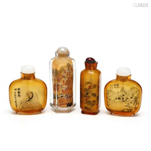 Four Chinese Inside Painted Snuff Bottles
