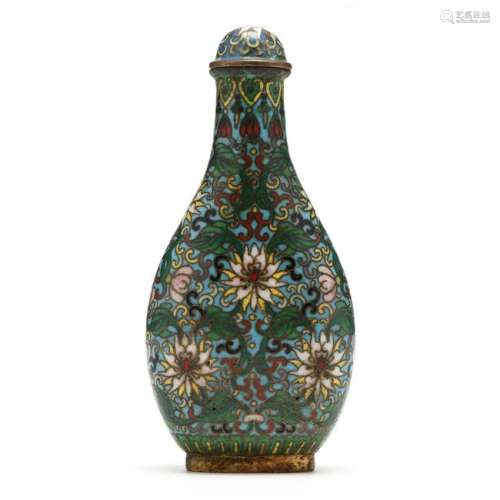 A Qing Dynasty Chinese Cloisonne Snuff Bottle