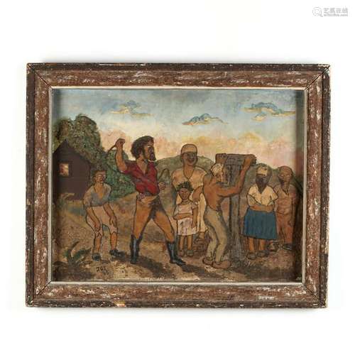 Folk Art Composition, Signed JGI '63