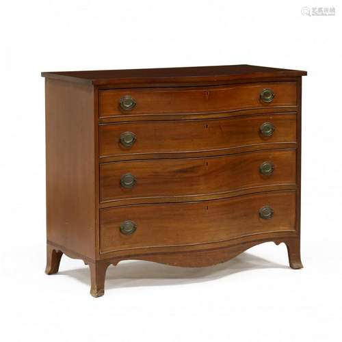 Federal Style Serpentine Inlaid Mahogany Chest of