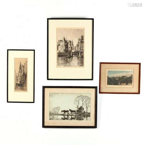 Four Intaglio Landscape Prints