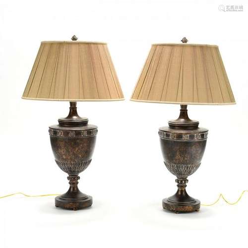 Jackson Carter, Pair of Large Urn Form Lamps