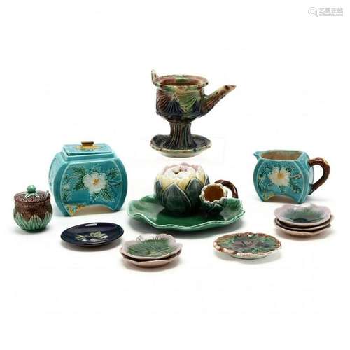 An Assortment of Twelve Majolica