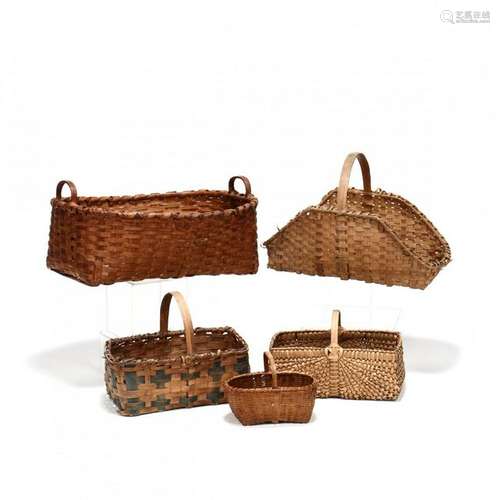 Five Antique Baskets