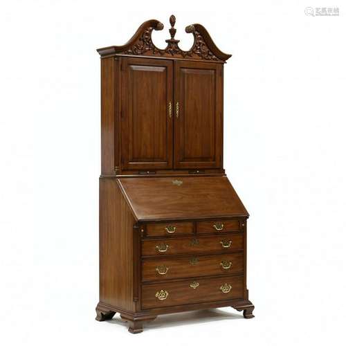 Henkel Harris, Chippendale Style Walnut Secretary