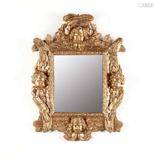 Vintage Putti Decorated Mirror