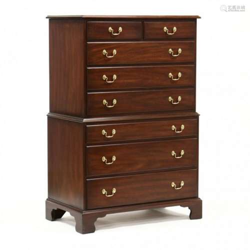 Henkel Harris, Chippendale Style Chest on Chest