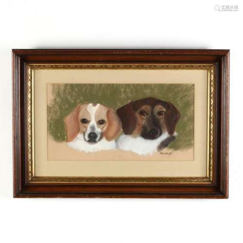 A Vintage Pastel Portrait of Two Beloved Beagles