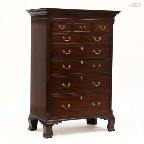 Henkel Harris, Chippendale Style Semi Tall Chest of
