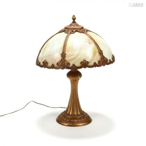 Vintage Slag Glass Table Lamp