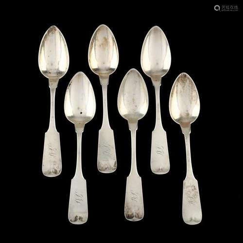 A Set of Six Richmond, VA Coin Silver Spoons