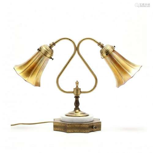 Steuben, Art Glass Shade Table Lamp