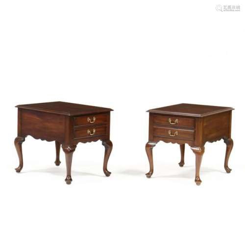 Henkel Harris, Pair of Queen Anne Style Side Tables