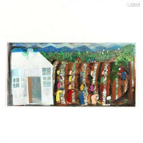 Folk Art Painting by Nancy Johnson (VA), The Cotton